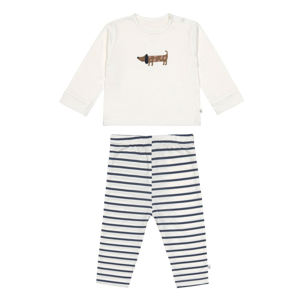 Kinder Pyjama lang - Bio Baumwolle, Hund Milky Blau Lässig