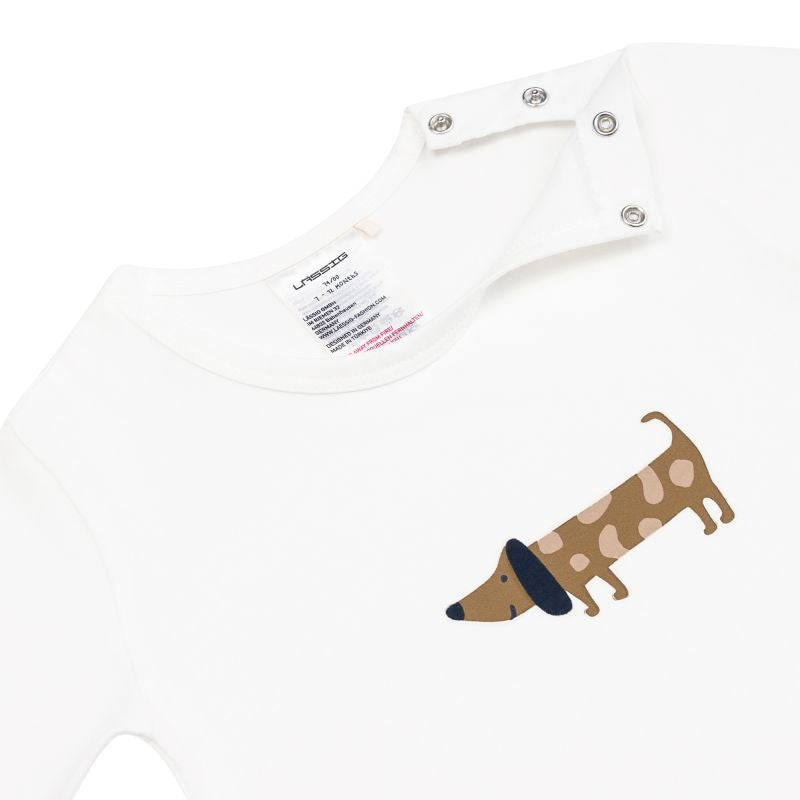 Kinder Pyjama lang - Bio Baumwolle, Hund Milky Blau Lässig