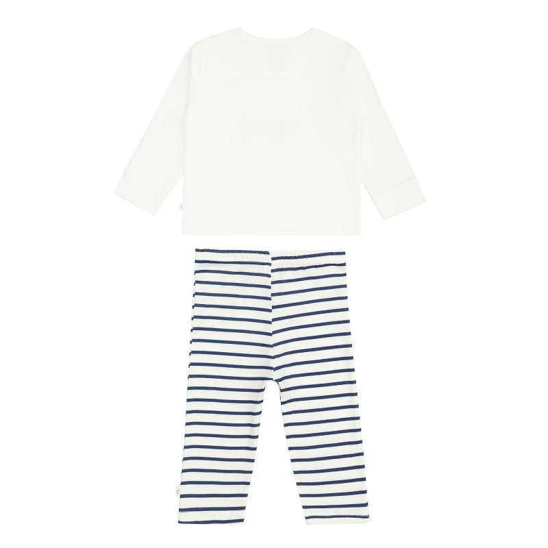 Kinder Pyjama lang - Bio Baumwolle, Hund Milky Blau Lässig
