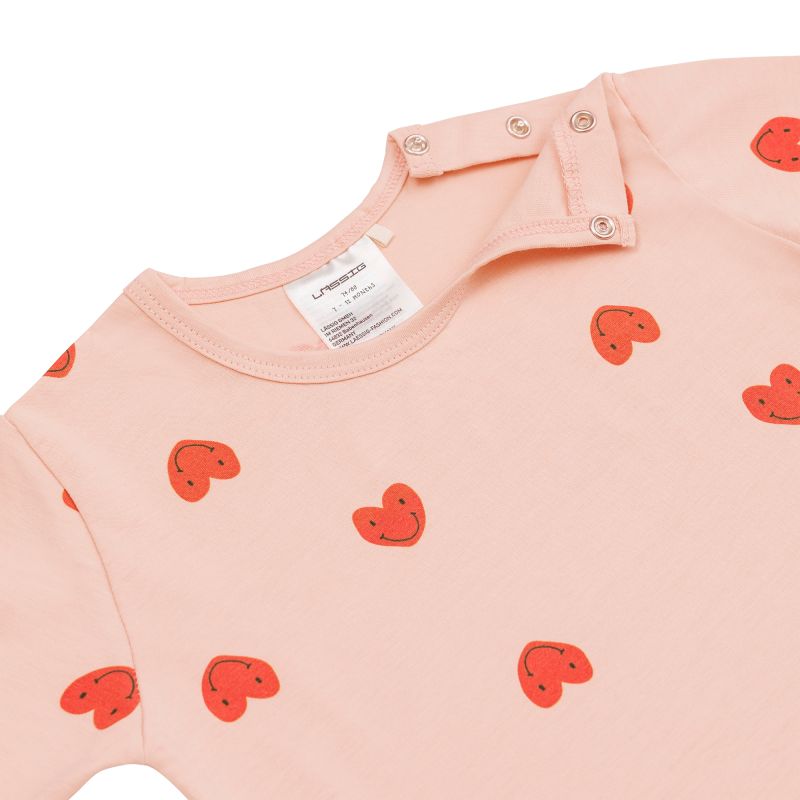 Kinder Pyjama lang - Bio Baumwolle, Herzen Rosa Lässig