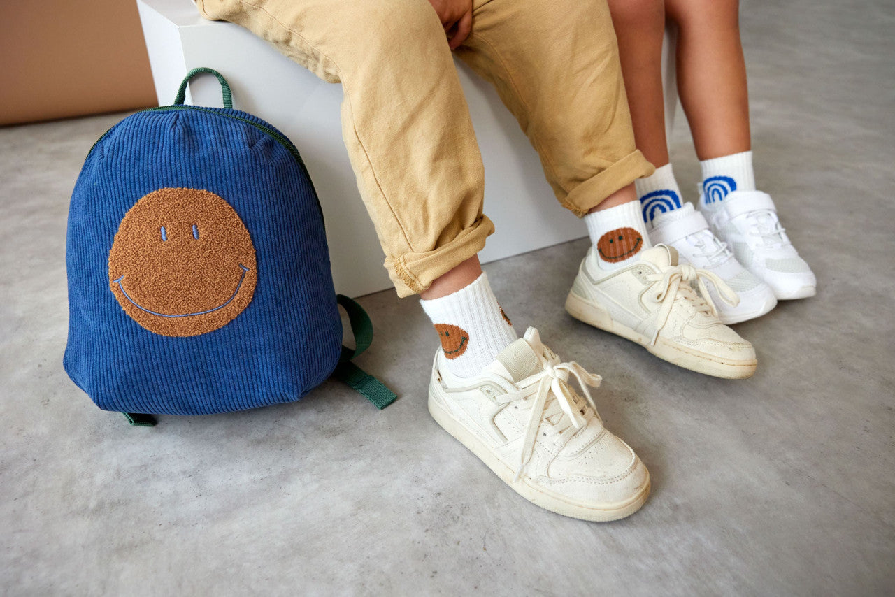 Calzini da tennis per bambini, set da 3 - Little Gang, Run bianco casual