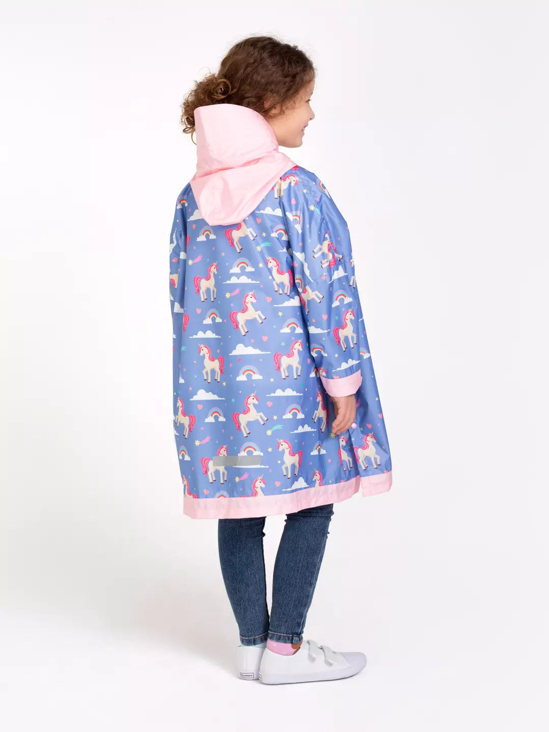 Poncho antipioggia per bambini con un unicorno del buon umore