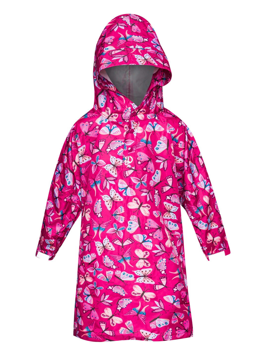 Poncho antipioggia per bambini, farfalle rosa buon umore