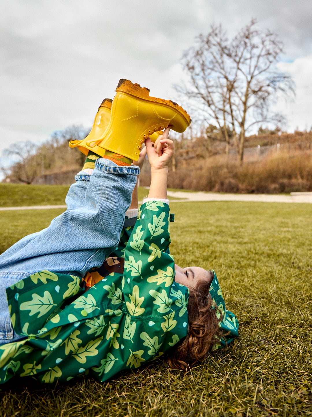 Poncho antipioggia per bambini con orsetto del buon umore e impermeabile