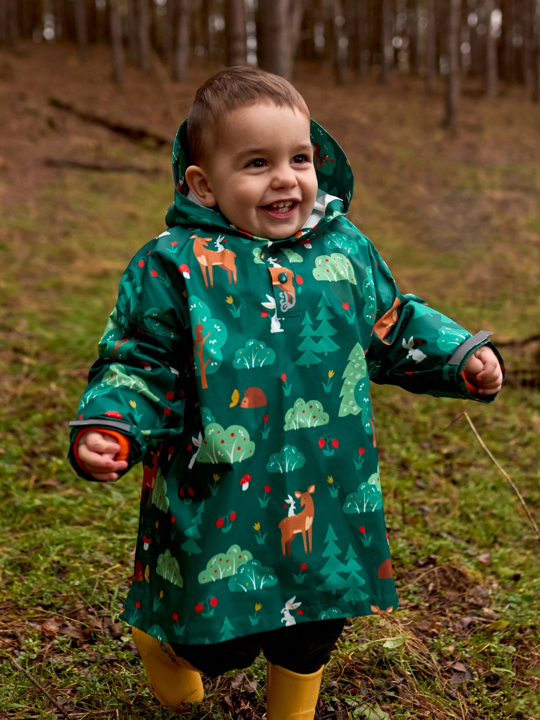 Poncho antipioggia per bambini, amici del buon umore nella foresta