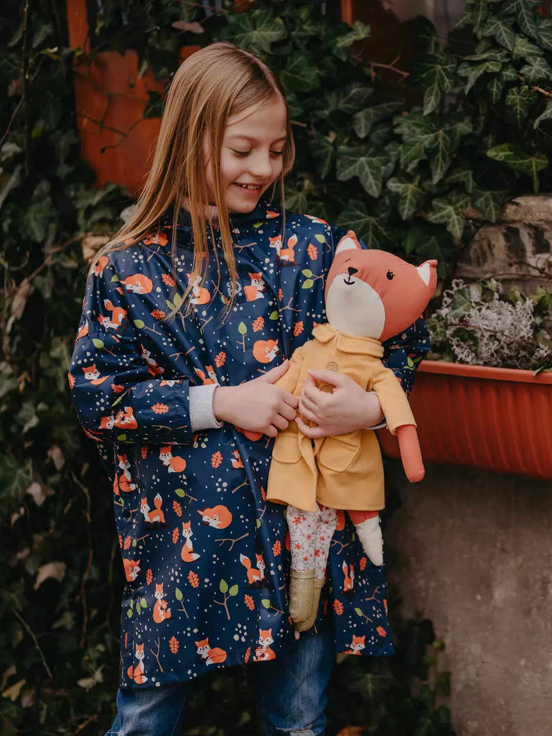 Poncho antipioggia per bambini volpe del buon umore