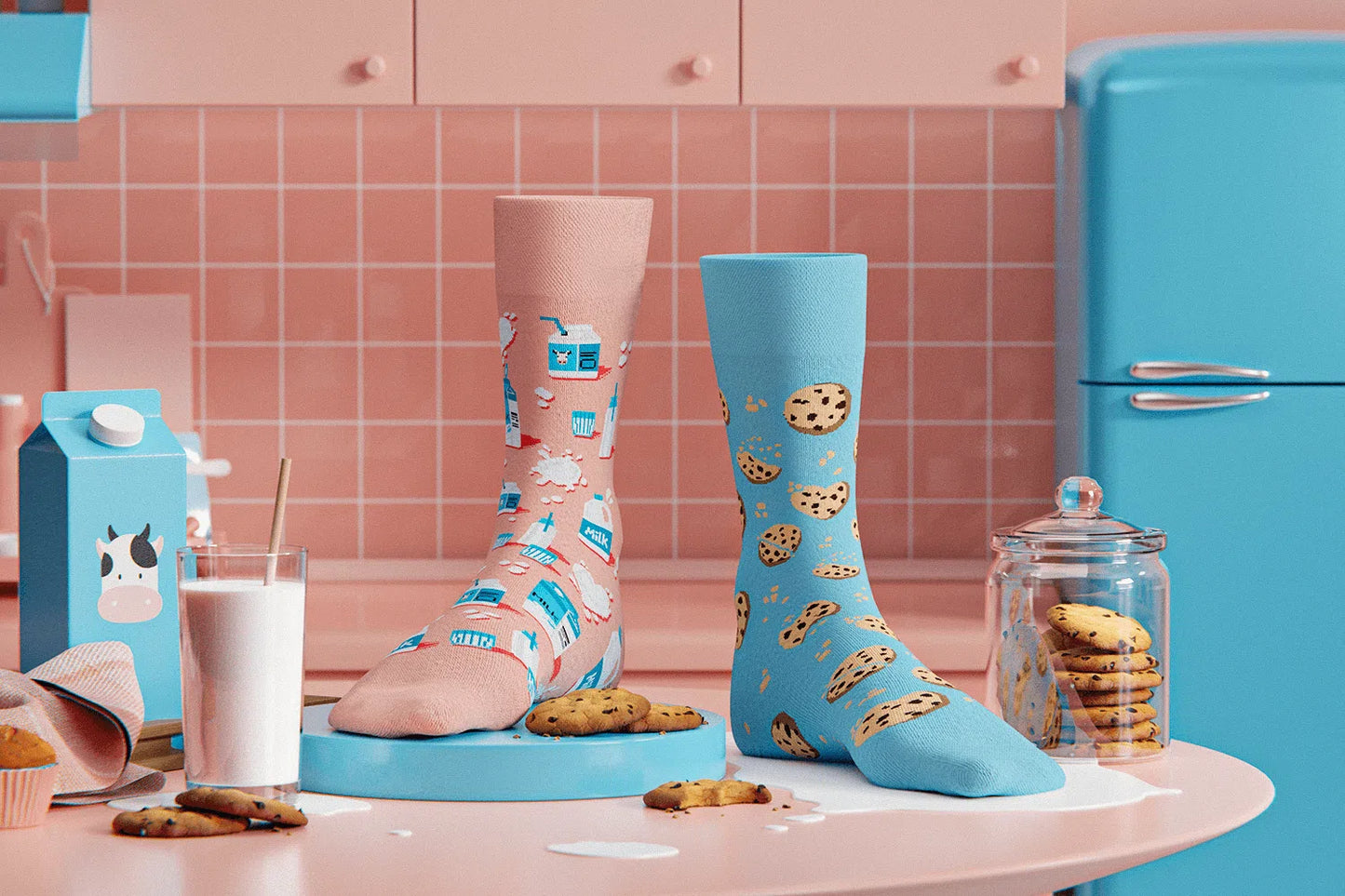 Socken Latte e Biscotti Molte Mattina