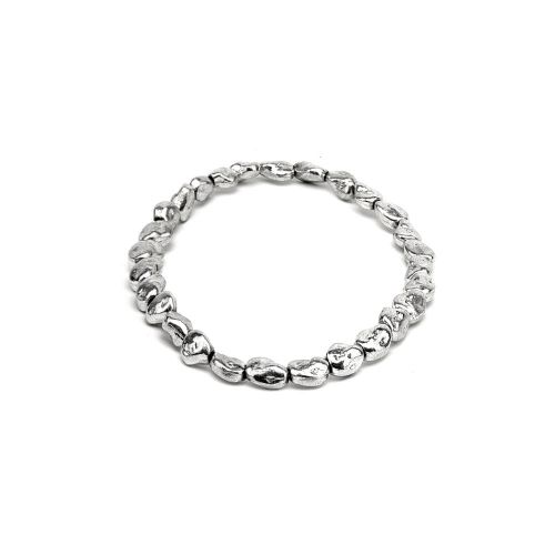 BRACCIALE IN PIETRA BRACCIALE ELASTICO IN ARGENTO Vesto Pazzo