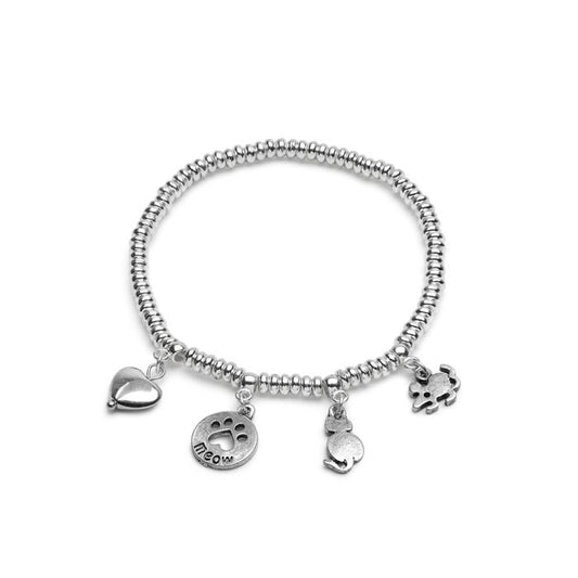 Bracciale con gatti ecc. Vesto Pazzo elastico