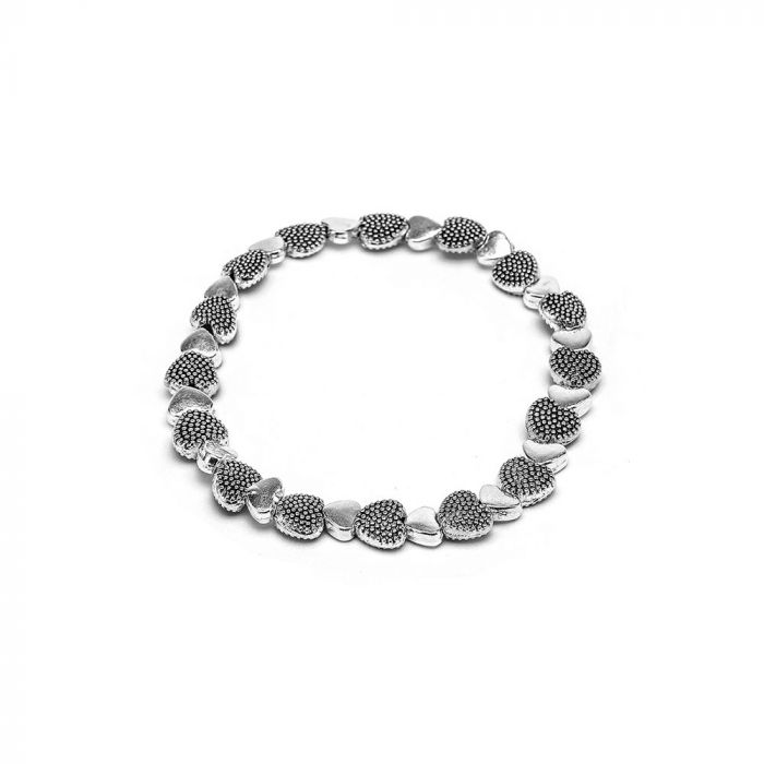 Bracciale con elastico cuori puntinati Vesto Pazzo