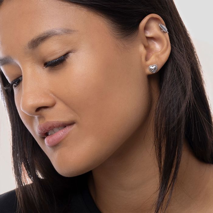 SET DI 2 ORECCHINI CUORE/FOGLIA Vesto Pazzo