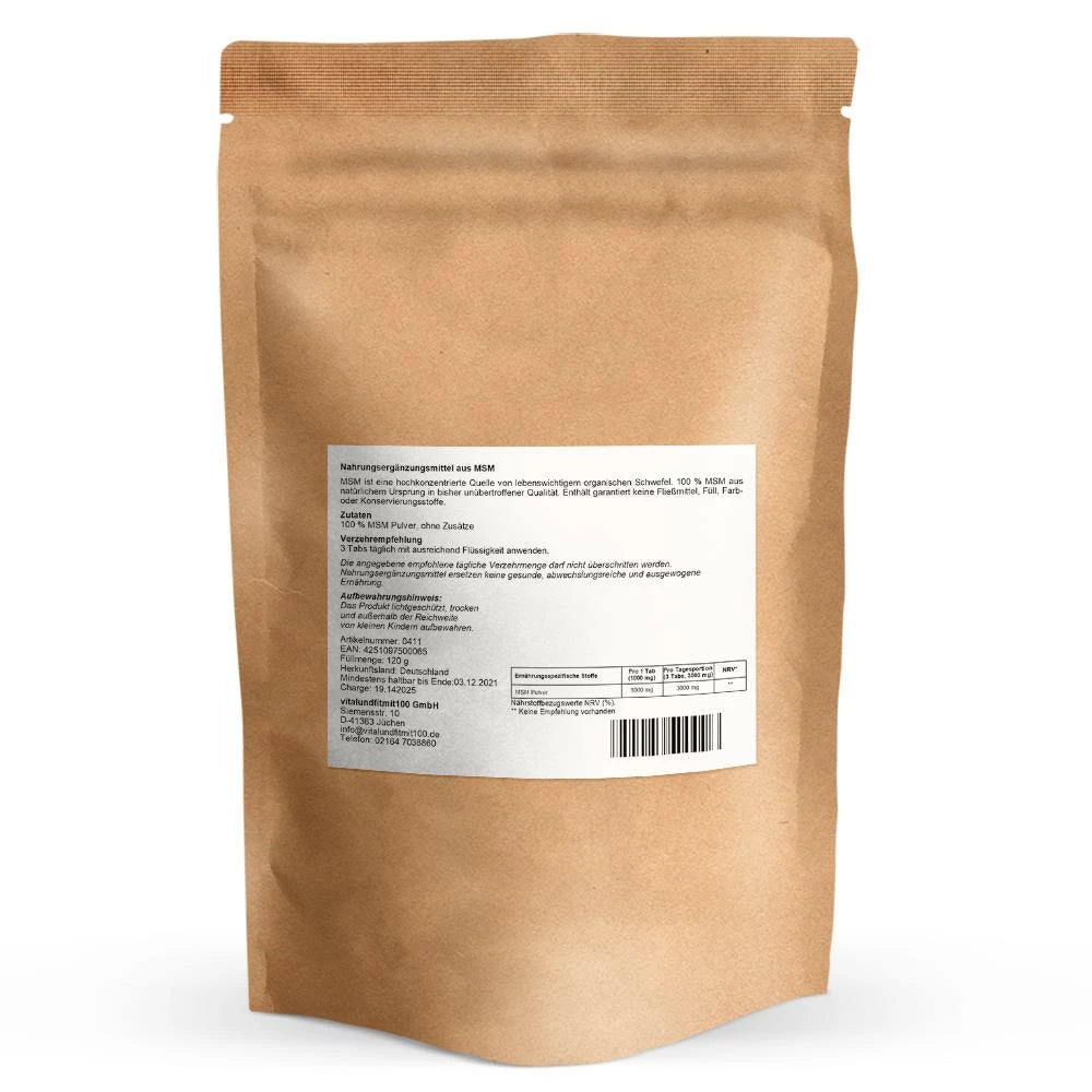 MSM in polvere e capsule Vitalundfitmit100