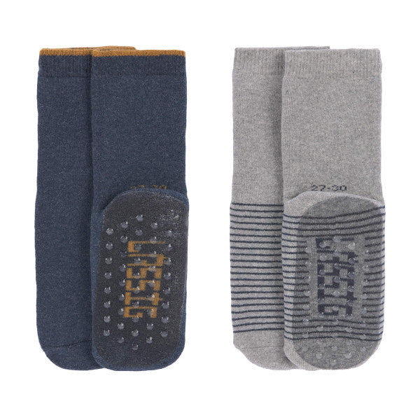 Calzini antiscivolo per bambini (set da 2), grigio beige casual