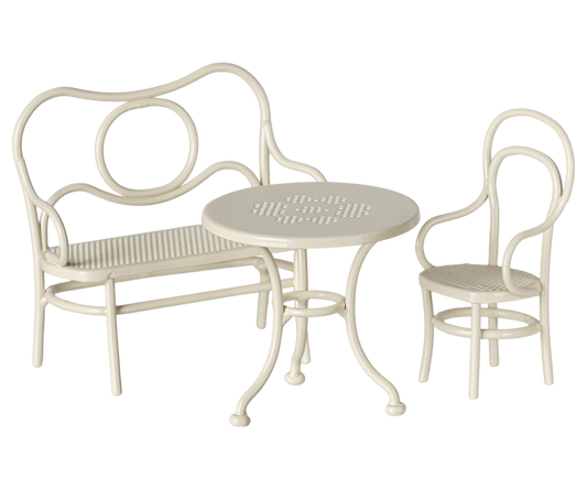 3er Set Tisch,Bank und Stuhl Maileg