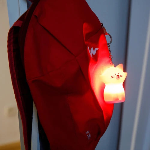 Portachiavi con luce notturna gatto realizzato in silicone