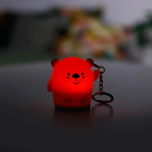 Portachiavi orsetto luminoso notturno in silicone