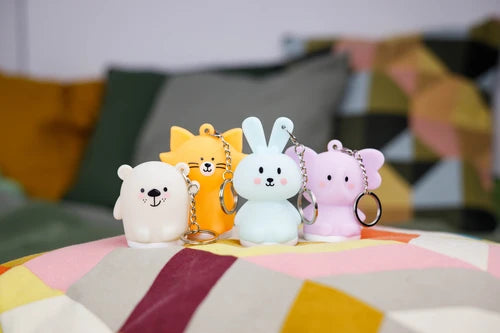 Portachiavi con luce notturna gatto realizzato in silicone