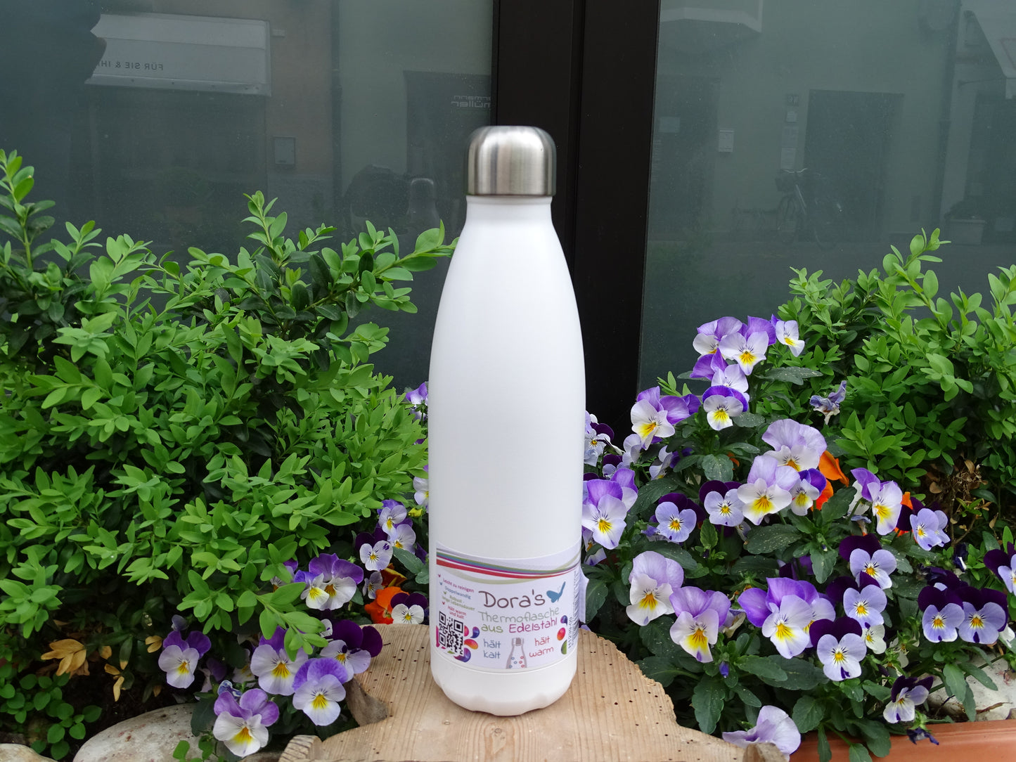 Thermosflasche Edelstahl 1 Liter-Thermosflaschen-Weiß-Rebellion-Brixen