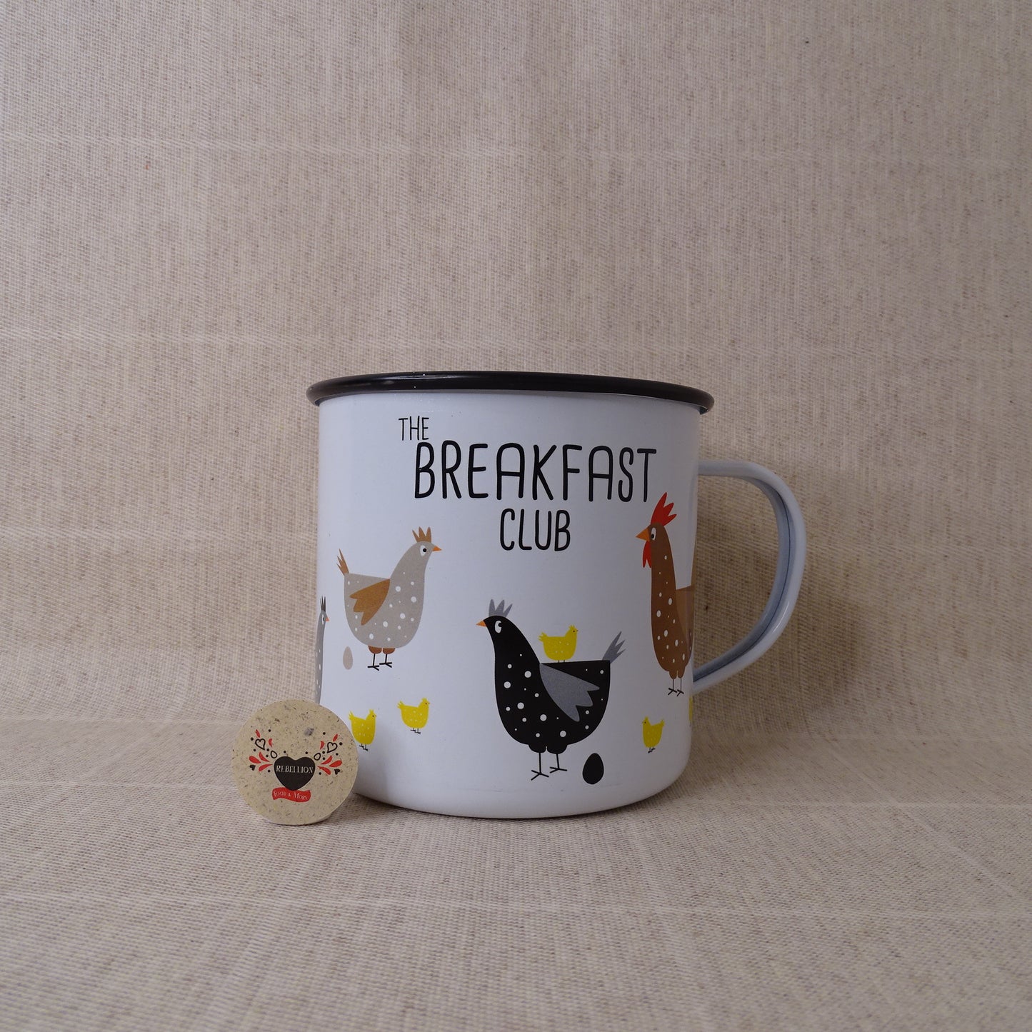 Tazza smaltata con motivi