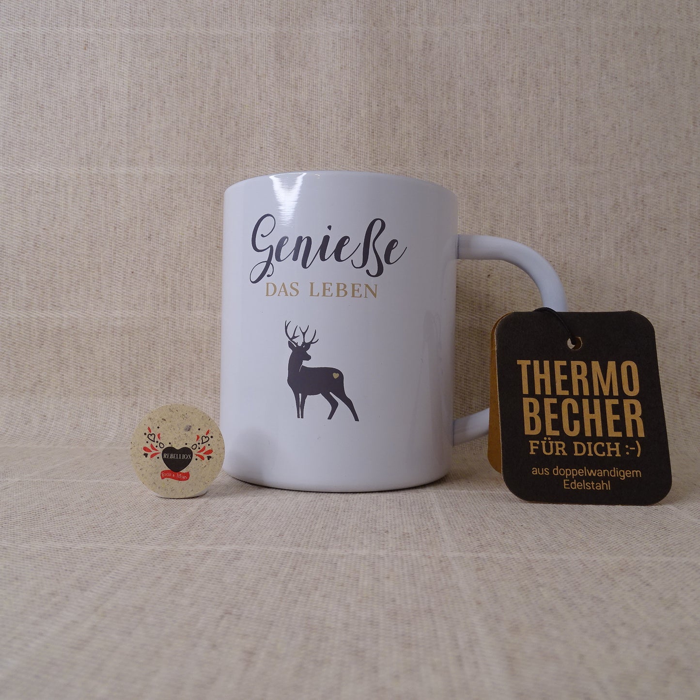 Tazza smaltata con motivi