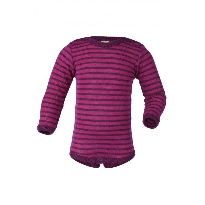 Engel Natur Body Langarm Wolle-Seide-Baby Body-Himbeere/Orchidee-62/68-Rebellion-Brixen