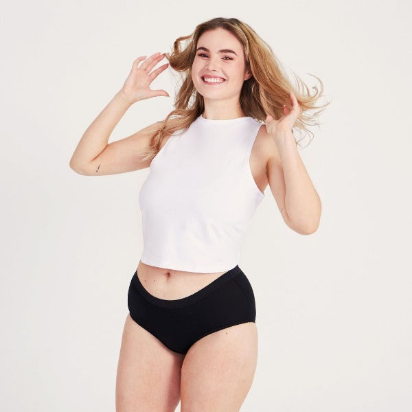 Mestruationunterwäsche Hypster Hannah "Kora Mikino"*-Mestruationunterwäsche-Schwarz-42-Rebellion-Brixen