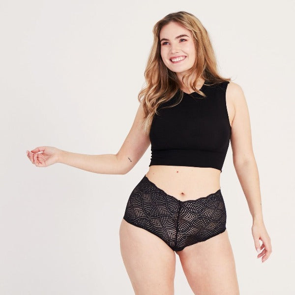 Mestruationunterwäsche Panty Hipster "Kora Mikino"*-Mestruationunterwäsche-42-Schwarz-Rebellion-Brixen