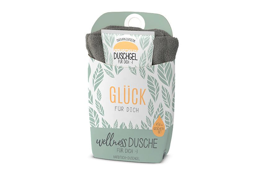 Duschgel mit Handtuch - Glück für dich