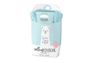 Duschgel mit Handtuch - Schön dass es dich gibt Lama