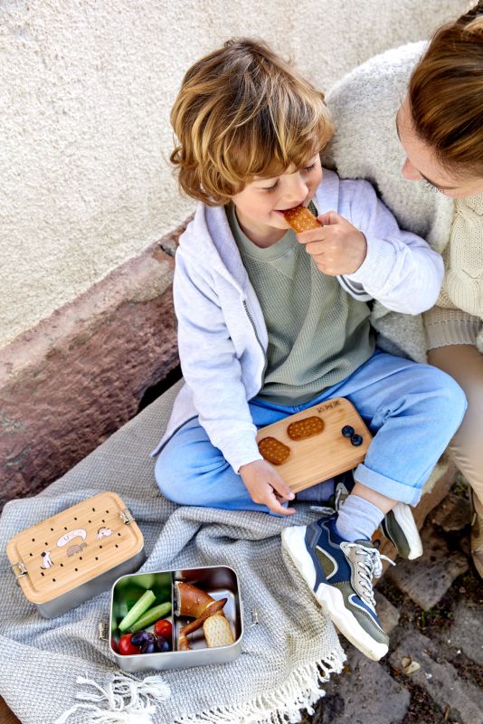 Lunchbox Edelstahl Bambus Deckel Biene 🐝 Lässig