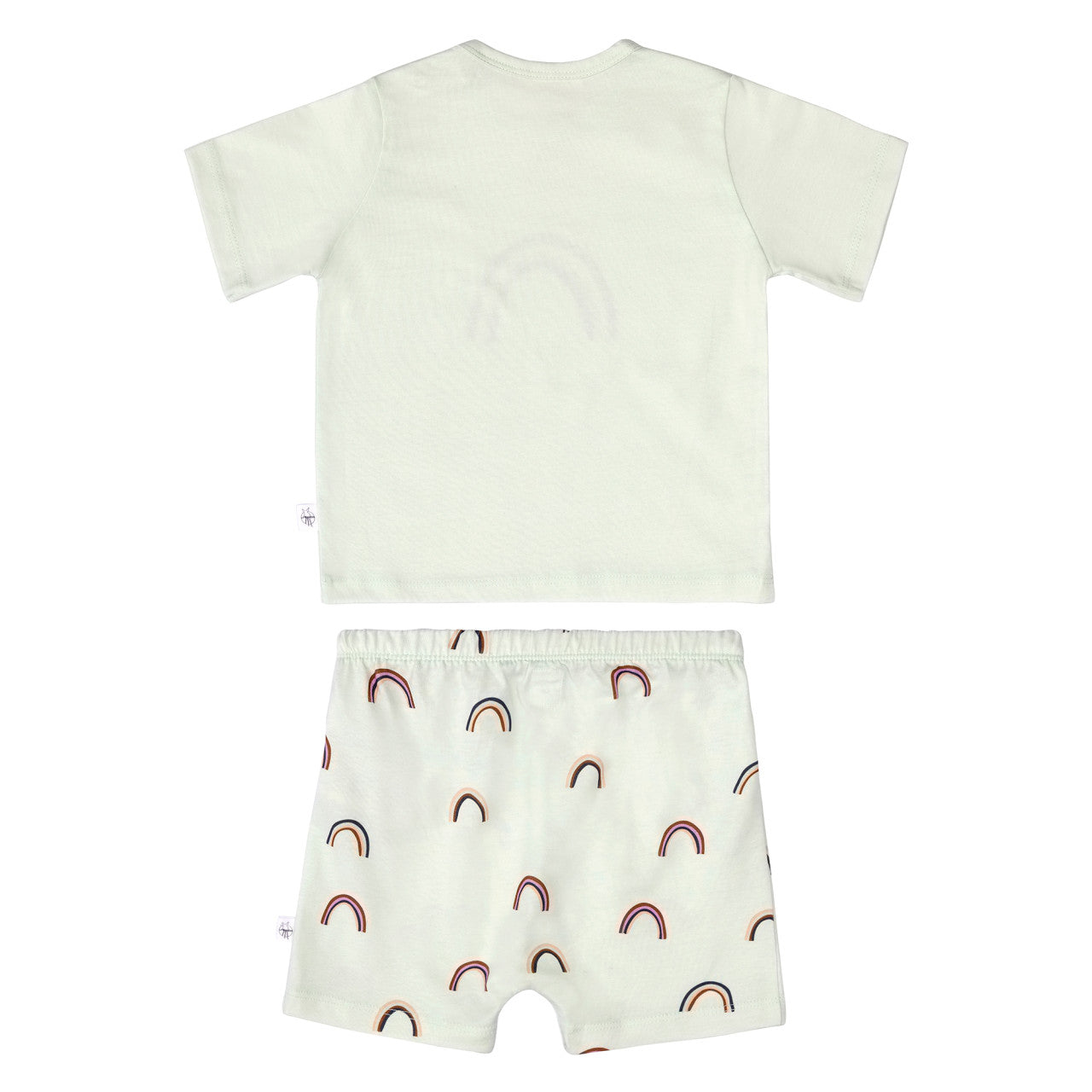 Kinder Pyjama Kurz - Bio Baumwolle, Regenbogen Mint