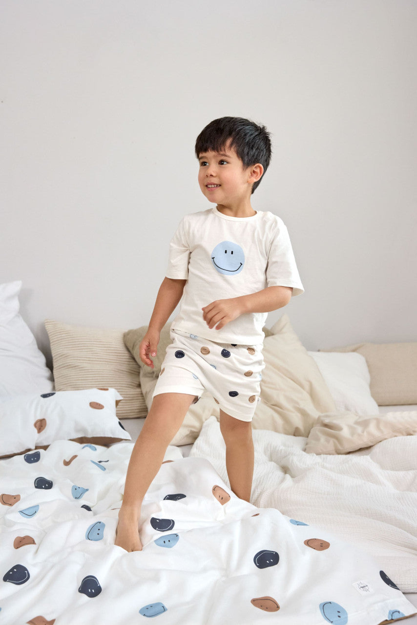 Kinder Pyjama Kurz - Bio Baumwolle,Smile Milky