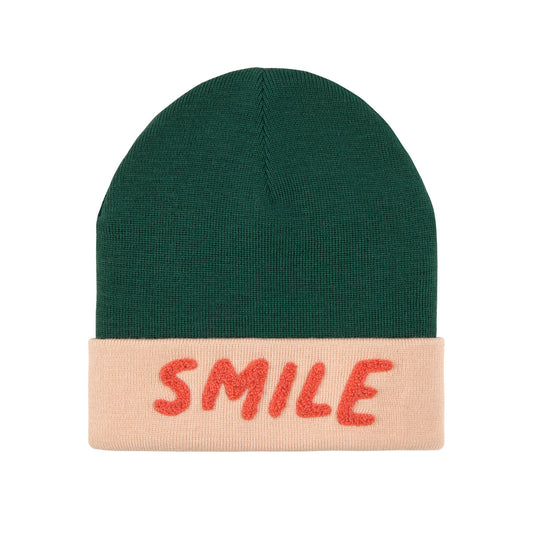 Beanie Mütze Kinder - Merino Wolle, Little Gang, Smile Grün Lässig