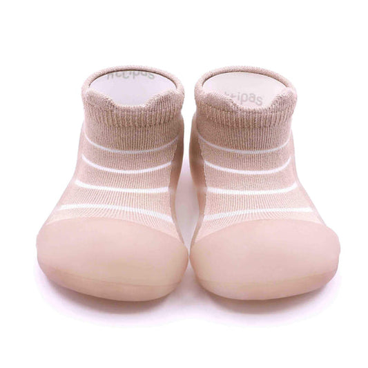 Baby Shoes Bambus Walnuss geringelt