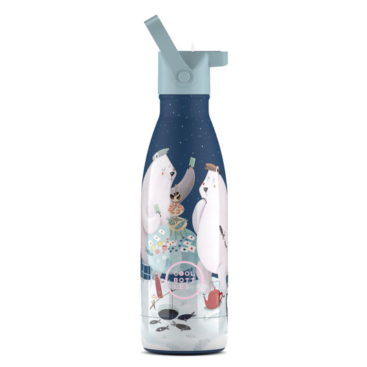 Kinder-Thermoflasche mit Trinkhalm Polar Bears 350ml