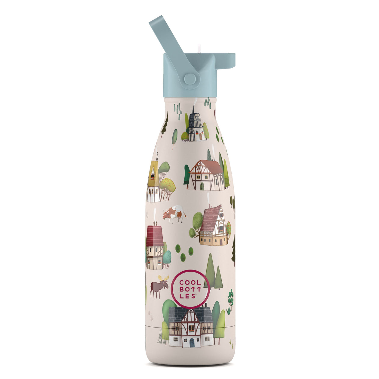 Kinder-Thermoflasche mit Trinkhalm Tudor Village 350ml