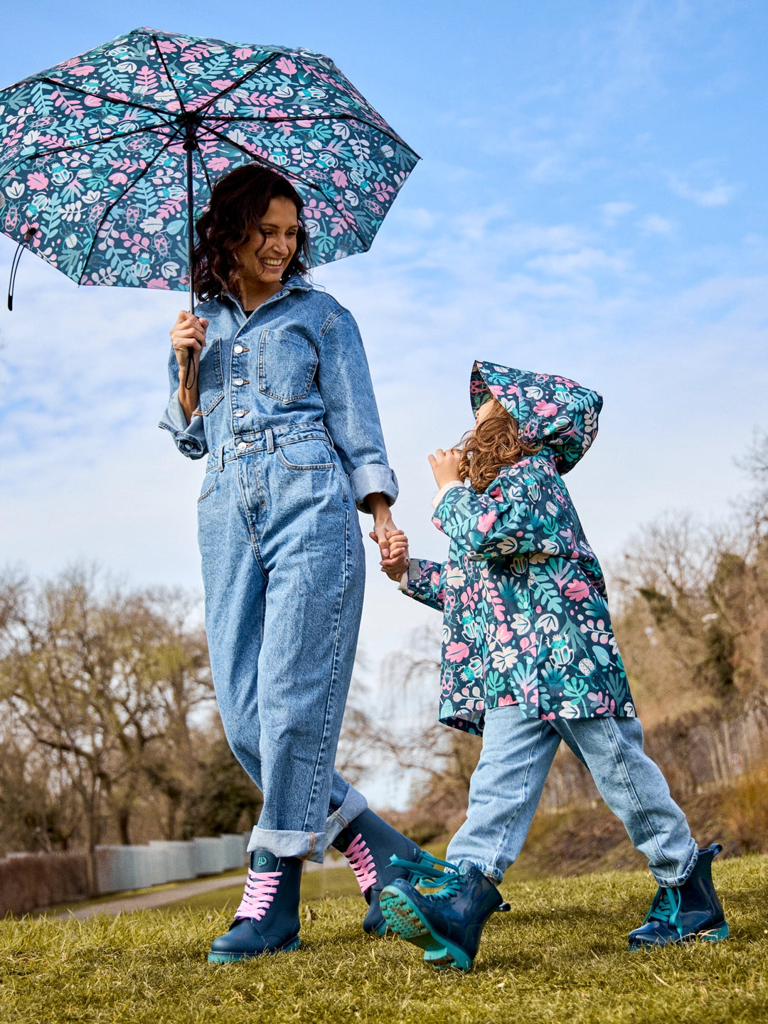 Kinder Regenponcho Gute-Laune-Blätter und Insekten
