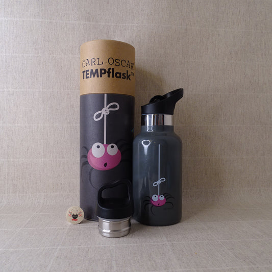 Bottiglia thermos per bambini cannuccia grigio ragno 350 ml in acciaio inossidabile Carl Oscar