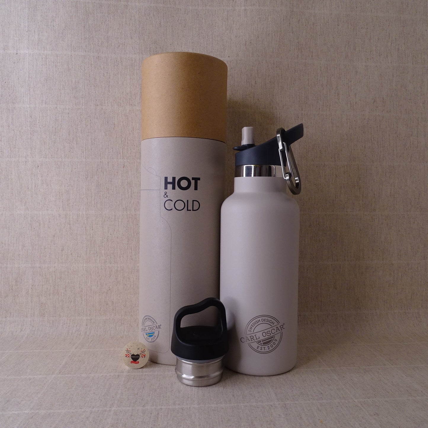 Bottiglia termica con cannuccia bianca da 500 ml