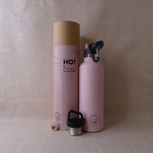 Thermosflasche mit Trinkhalm 700ml Rosa Edelstahl Carl Oscar