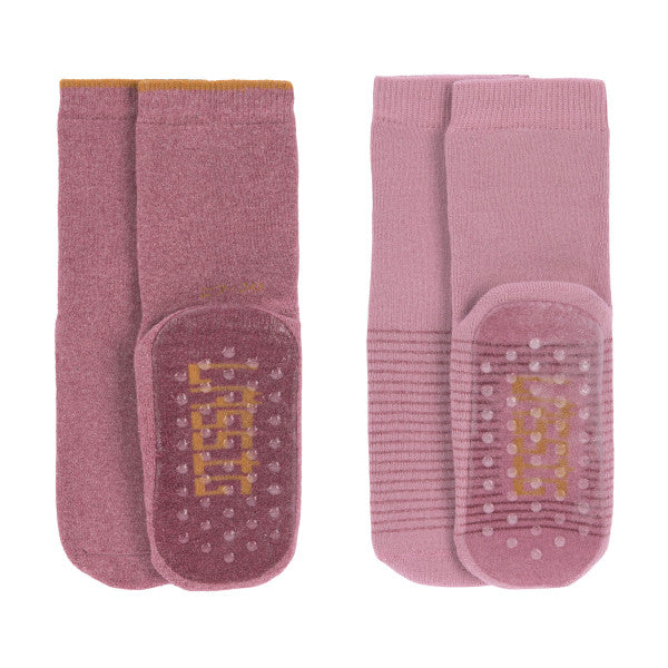 Calzini antiscivolo per bambini (set da 2), grigio beige casual