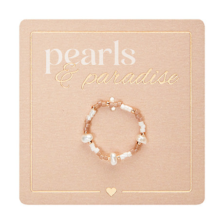 Ring Miyuki-Perle Braun