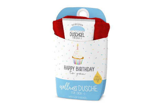 Duschgel mit Handtuch - Happy Birthday to you