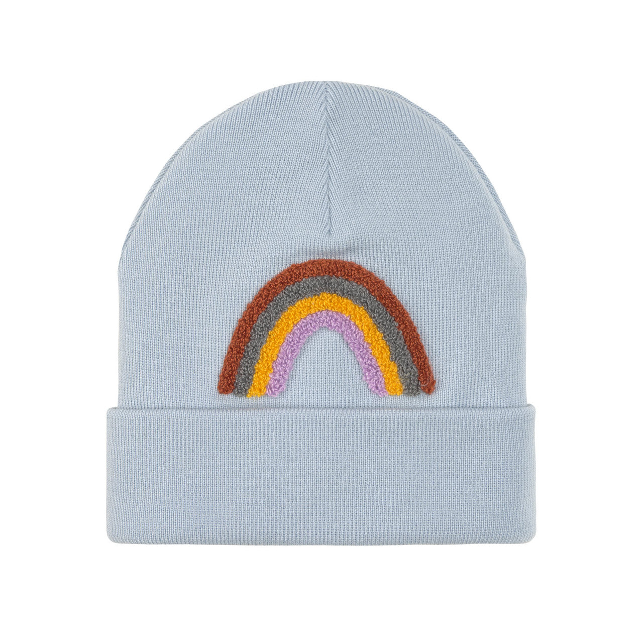 Beanie Mütze Kinder - Merino Wolle, Little Gang, Regenbogen Hellblau Lässig