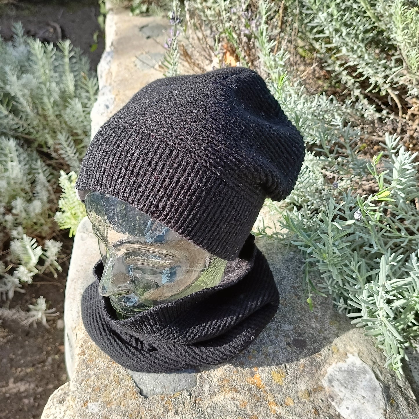 Mütze Schwarz Erwachsene Merino Fellhof