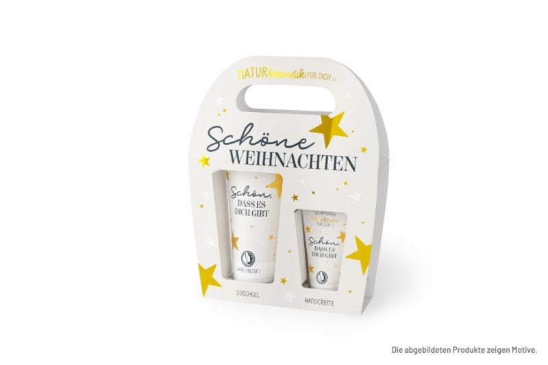 Duschgel und Handcreme mit Spruch