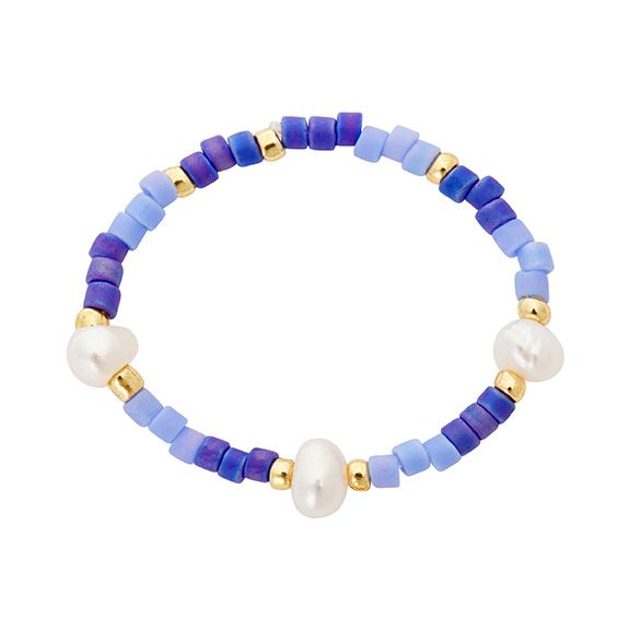 Ring Miyuki-Perle Blau