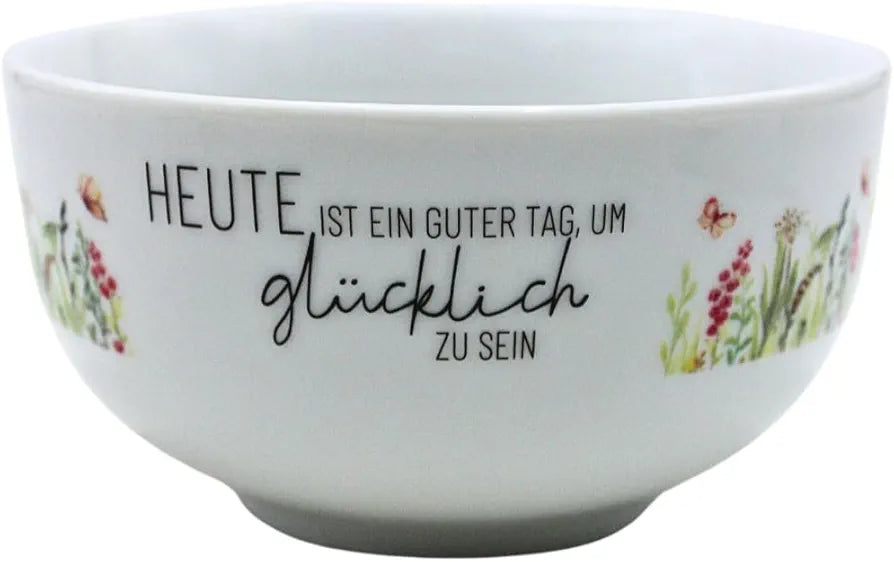 Müslischale - Wo Blumen blühen,lächelt die Welt