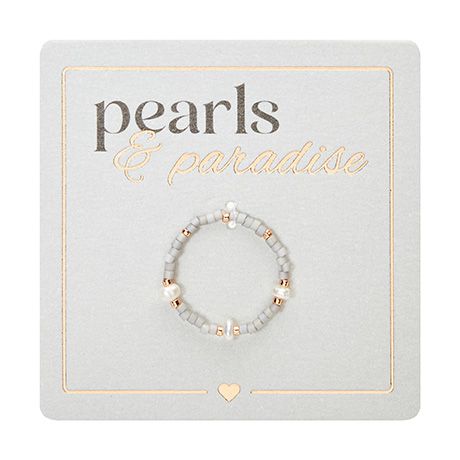 Ring Miyuki-Perle Grau