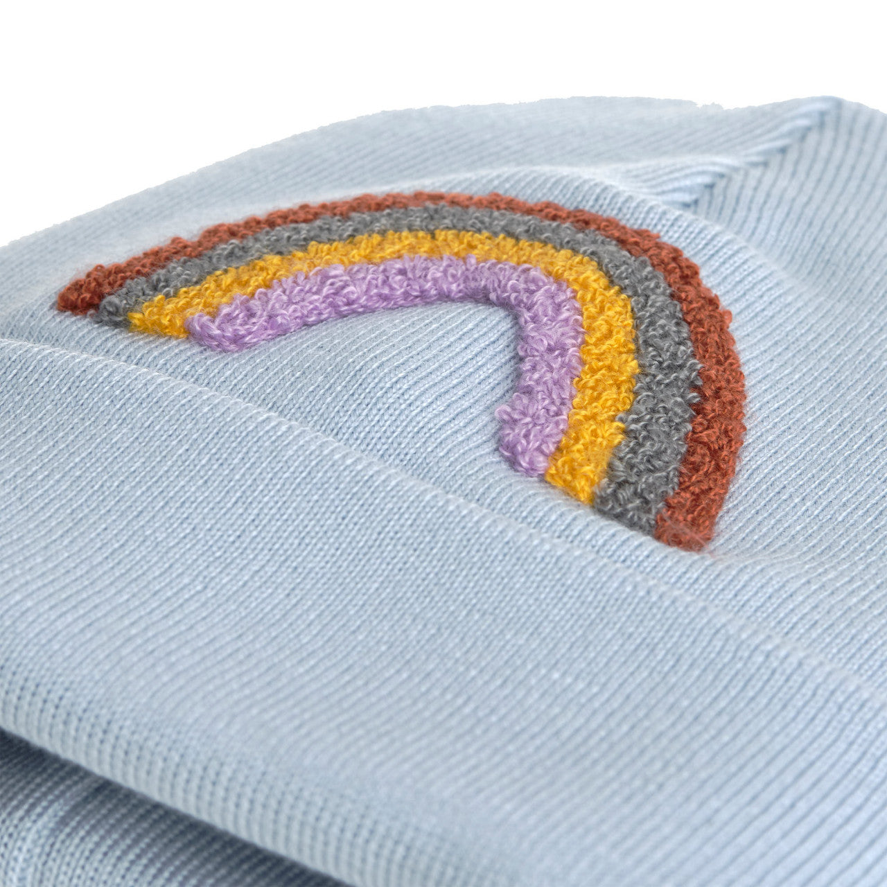 Beanie Mütze Kinder - Merino Wolle, Little Gang, Regenbogen Hellblau Lässig